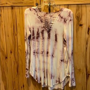 American Eagle Soft & Sexy Pink Tie Dye T-Shirt M